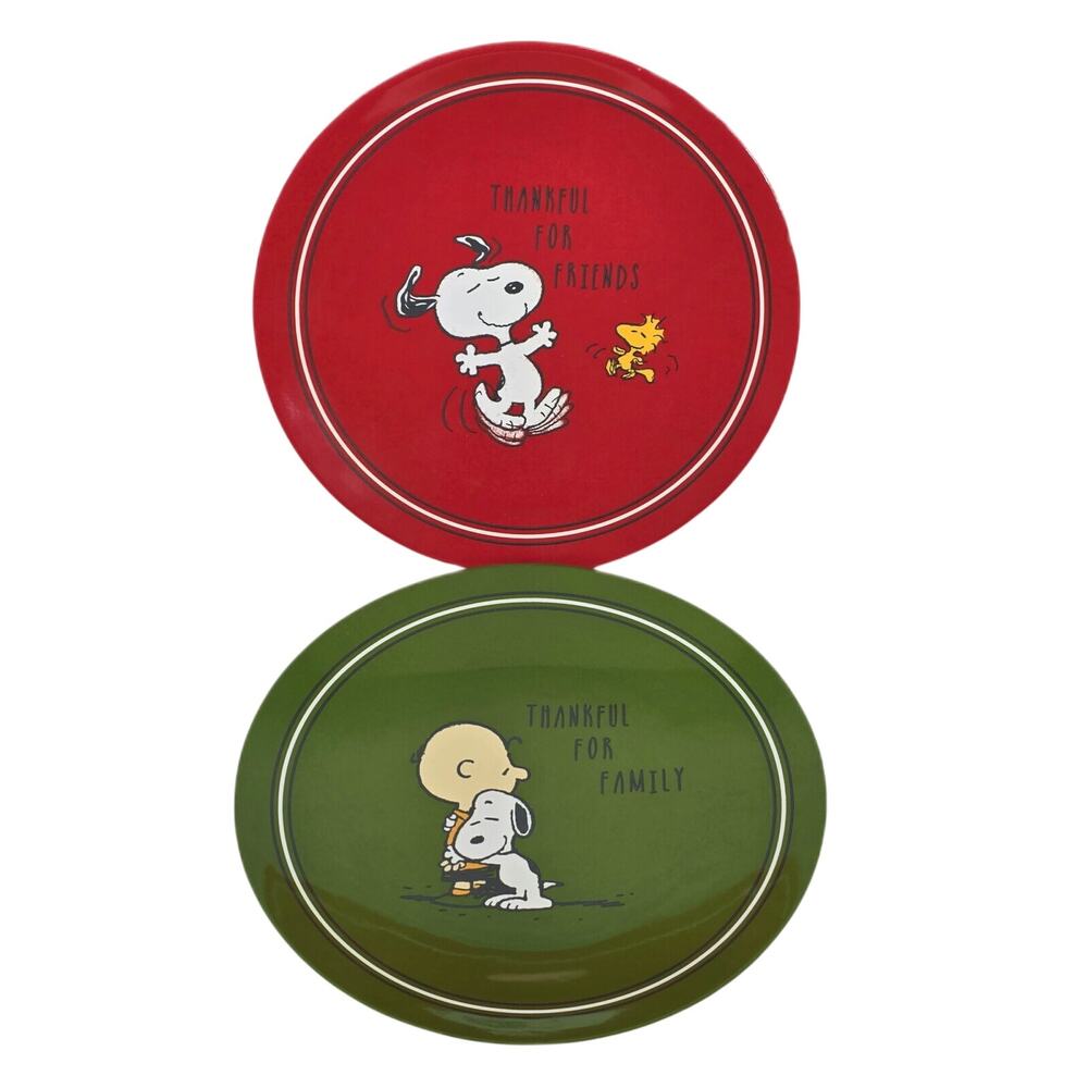 POTTERY BARN KIDS PEANUTS MELAMINE PLATES – SNOOPY & CHARLIE BROWN – SET OF 2
